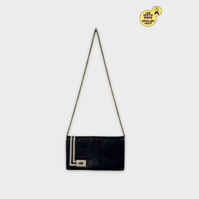 Sac à main cuir noir chaîne dorée 👜