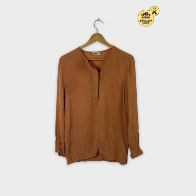 Chemisier Mani vintage rouille XL élégant rétro