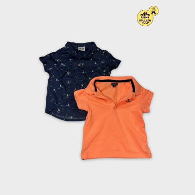 Lot 2 : Polo corail Kiabi & chemise marine Tape à l'oeil 9-12M 🛒