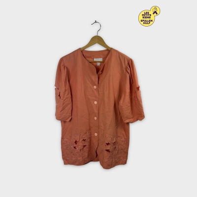 Blouse Melinie corail brodée manches longues XL 🌸