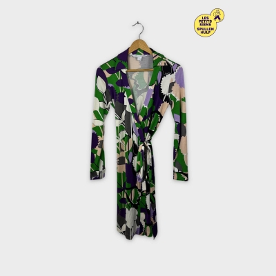 Robe portefeuille Diane Von Furstenberg à motifs floraux S 💜💚