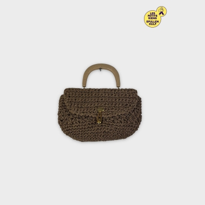 Sac à main vintage marron tressé 👜