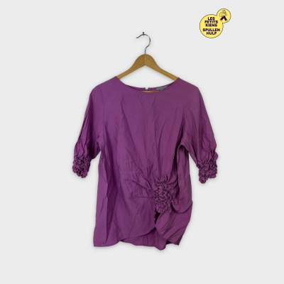 Blouse violette Cos manches longues détails froncés M 💜
