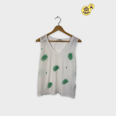 Débardeur Naf naf 🌴 blanc motifs tropicaux M