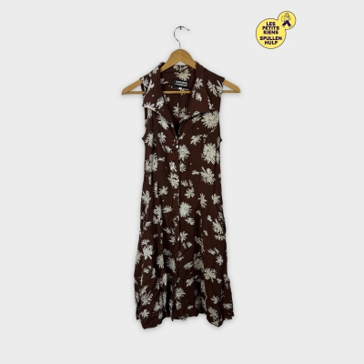 Robe chemise fleurie marron Caprice du Jour M 🌸