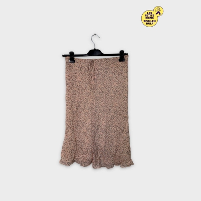 Jupe courte fleurie rose L 🌸