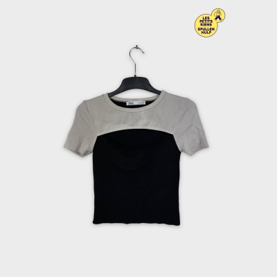 T-shirt Zara bicolore noir et gris S 🖤🤍