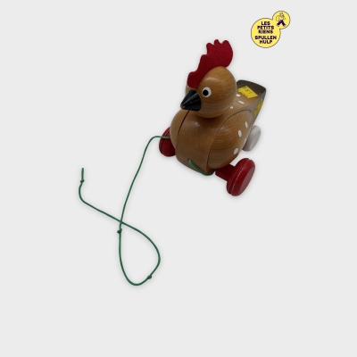 Jouet à tirer Poule en bois 🐔 Taille unique