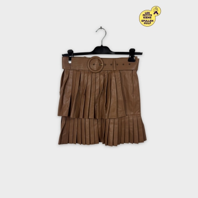 Jupe plissée similicuir marron Clew M 🤎