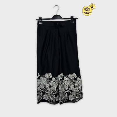 Pantalon Noir Sapphire Motifs Floraux Brodés M 🌸