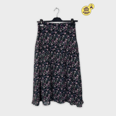 Jupe mi-longue fleurie noire et rose 🌸 & Other Stories M