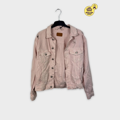 Veste en jean rose délavé et style usé Zara XS 🌸