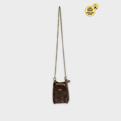 Mini Sac Bandoulière Vera pelle Cuir Bronze Métallisé 🐝 Small