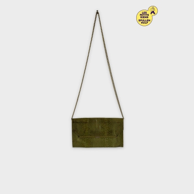 Sac à main Mango 🐍 Vert bandoulière chaîne dorée Unique