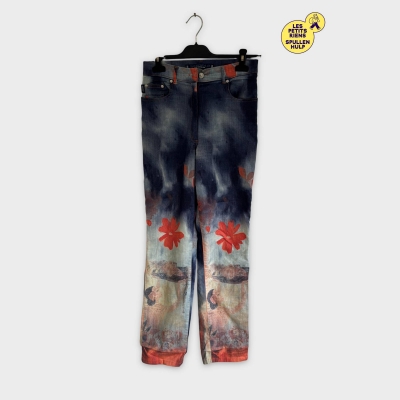 Jean 👖 Miss Sandra B fleuri délavé S