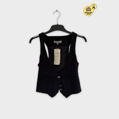 Gilet Softy fashion noir à boutons S