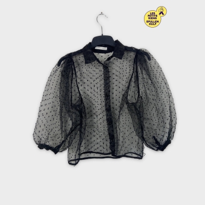 Pull&bear Chemisier transparent noir à pois M 🖤