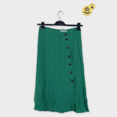 Jupe verte à pois blancs boutonnée Camaïeu 💚
