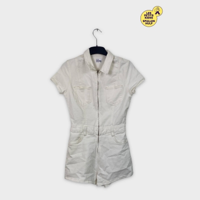 Combinaison courte en jean blanche Bershka M 👖