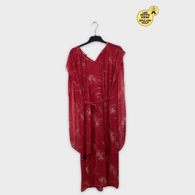 Robe fluide rouge à motifs Alain Kouper Paris XL 🌸