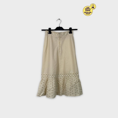 Jupe Longue Écru Dentelle Vintage L 🌼