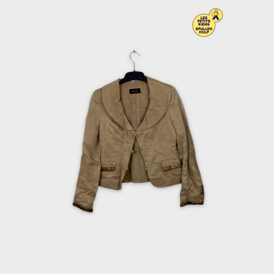 Veste courte beige Tintoretto avec décorations dorées élégantes