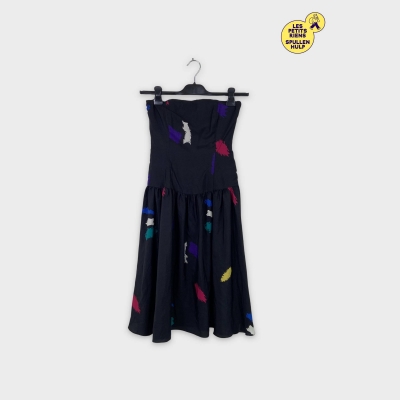 Robe Wallis exclusive noire motifs colorés élégante Autre