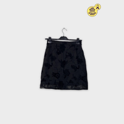 Jupe noire fleurie Anny where XL 🌸