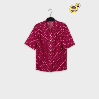 Chemisier rose à motifs, très bon état, taille Autre