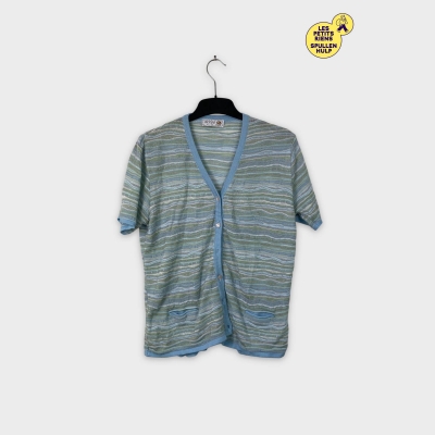 Gilet rayé bleu et vert Taille unique