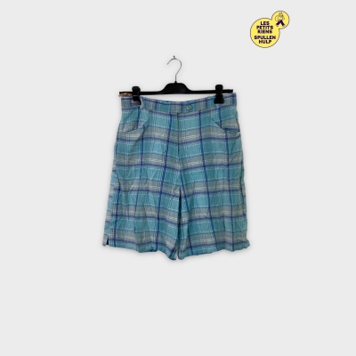 Short à carreaux bleu et gris, Taille unique