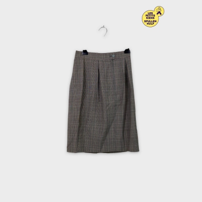 Jupe à carreaux marron beige coupe droite Autre