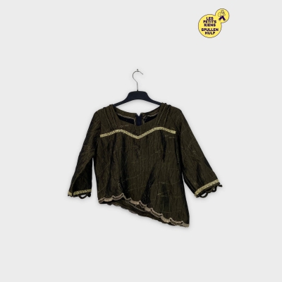 Blouse vintage marron détails dorés Autre