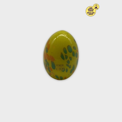 Oeuf décoratif en verre jaune à pois 🥚