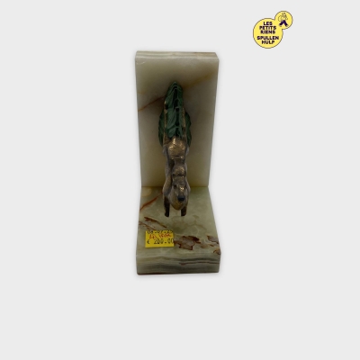 2 pièces de Serre-livres Art Déco en onyx et bronze cerf 🦌