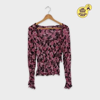 Chemisier Yessica motifs floraux roses et noirs XL 💛