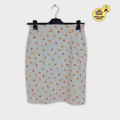 Jupe droite fleurie Cassis XXL 44 16 🍊🌺