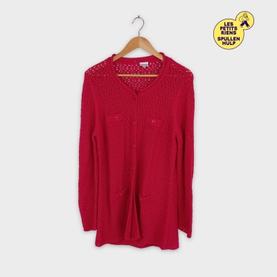 Gilet Mayerline en coton ajouré rose L 💛