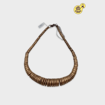 Collier doré perles rondes élégant chic