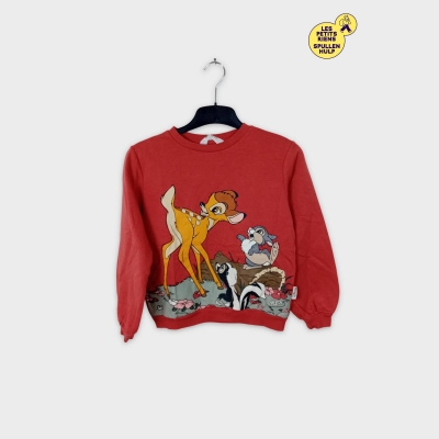 Sweat-shirt H&m Disney Bambi enfant 10 ans rouge