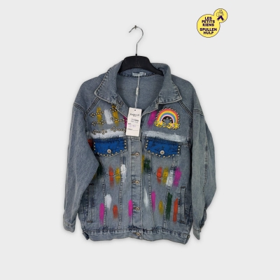 Veste en jean customisée Esther.h M 💛