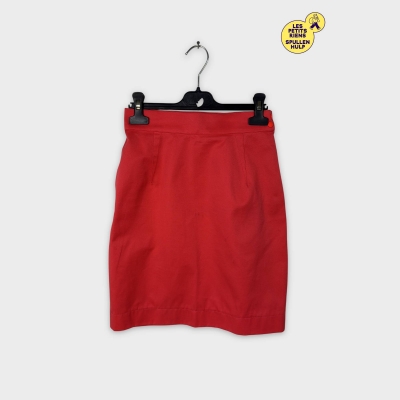 Jupe droite Mugler S framboise corail chic décontracté