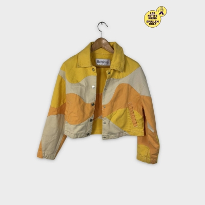 Veste Bershka jaune et orange à motifs S 💛