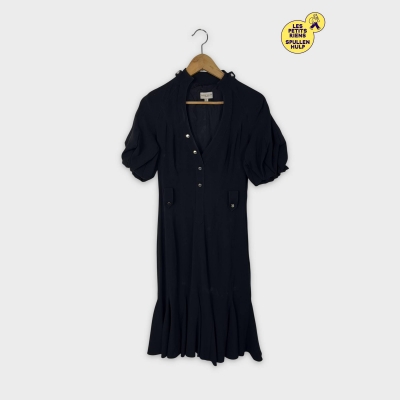 Robe noire Karen millen manches bouffantes boutons argentés S 💛