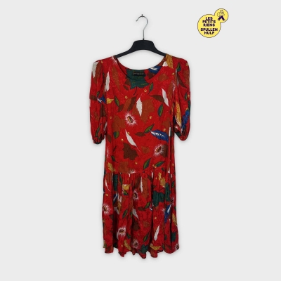 Robe Vintage Imprimée Florale Rouge Impression paris Autre