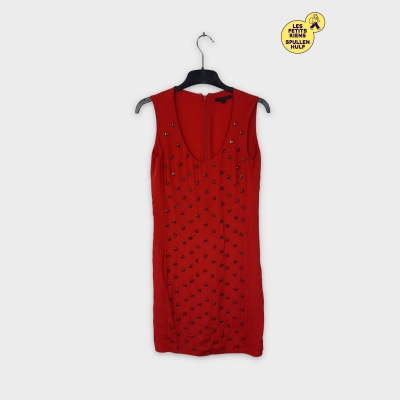 Robe rouge soie Apostrophe T38 M élégante soirée 👗