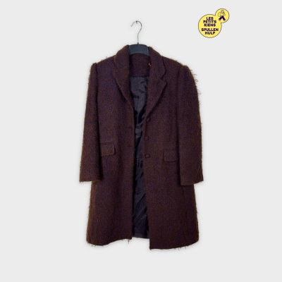 Manteau Nicole cadine laine mohair L 40 élégant vintage
