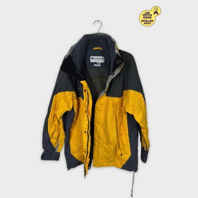 Columbia Veste Imperméable Vintage Jaune & Gris L