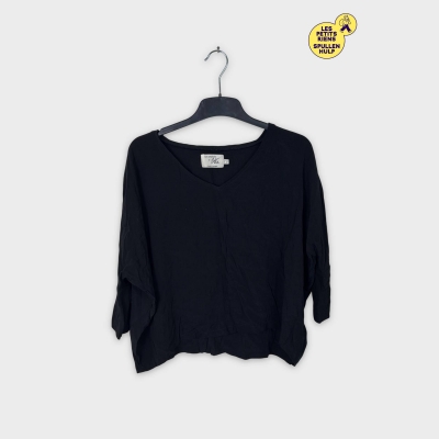 Chemisier noir manches longues Les Comptoirs d'Orta