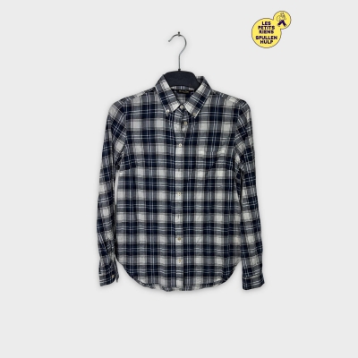 Chemise à Carreaux Massimo dutti S 💙 Blanc Bleu Marine